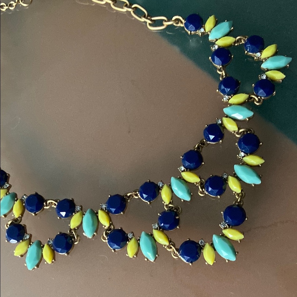 J. Crew Gold and Blue Floral Necklace - Picture 3 of 3